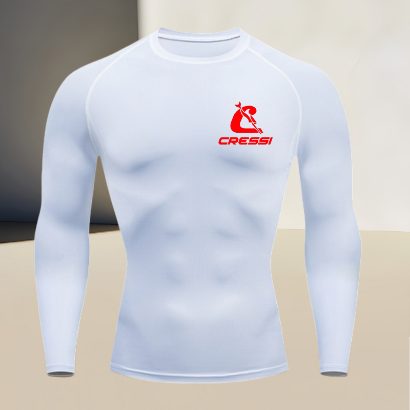 Compression Shirt Workout - Men's round neck long sleeved, gym