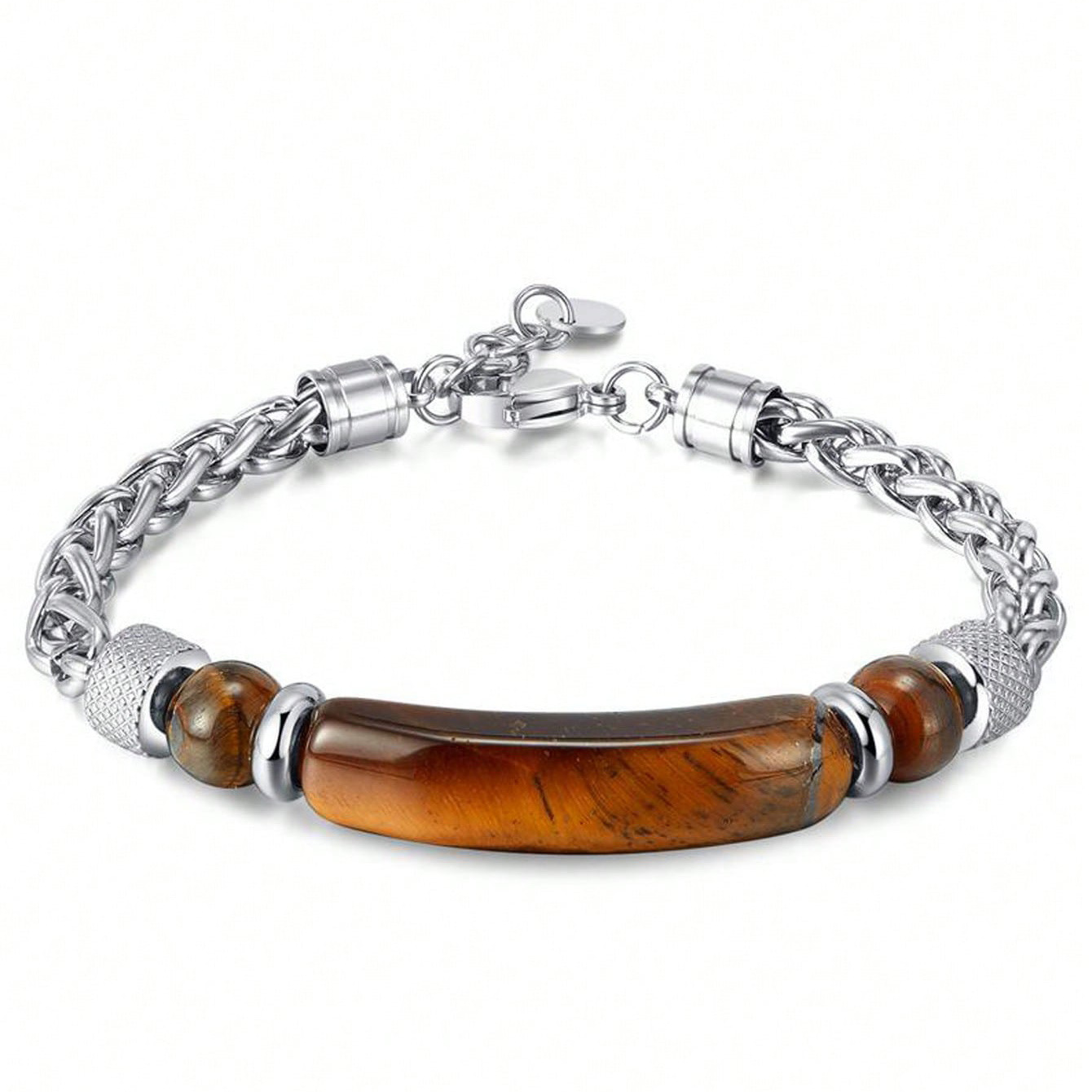 Men'S Fashion Lk - Natural stone pendant men's bracelet stainless