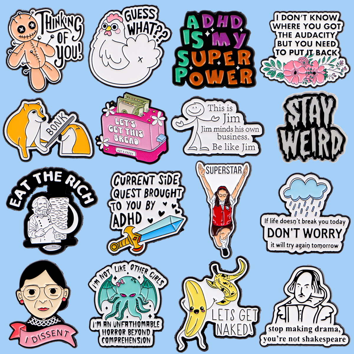 Men'S Fashion Quotes - Flowers Quotes Don't Worry Enamel Pins