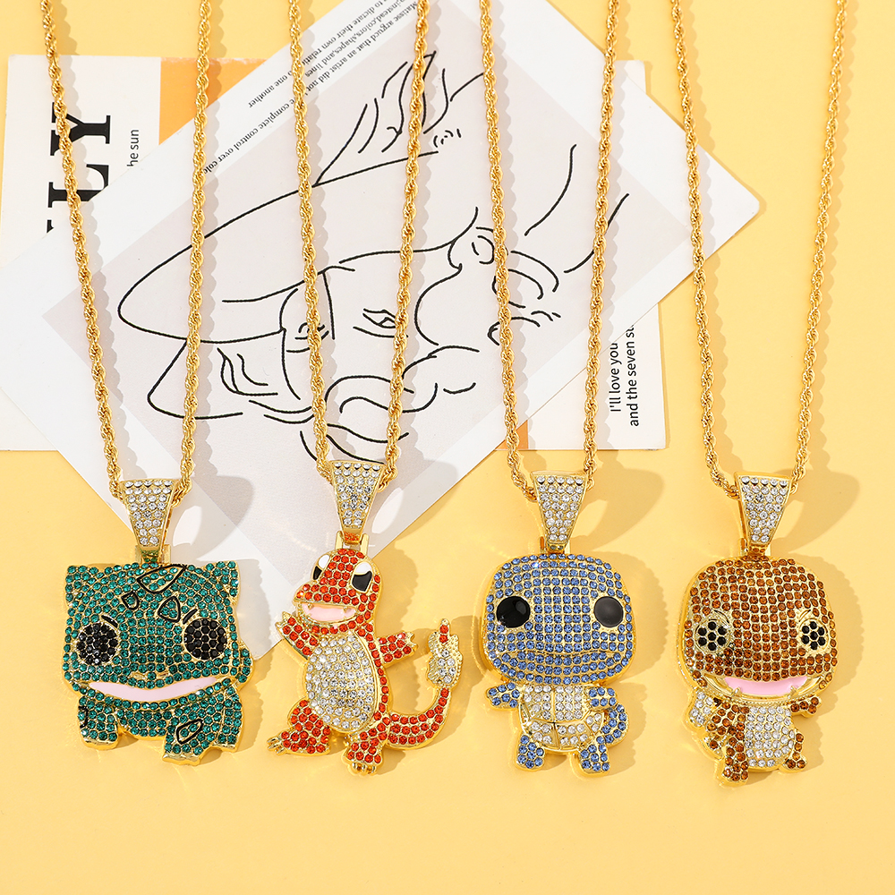 Men'S Fashion Accessories - Diamond Studded Squirtle Necklace Fashion Trend