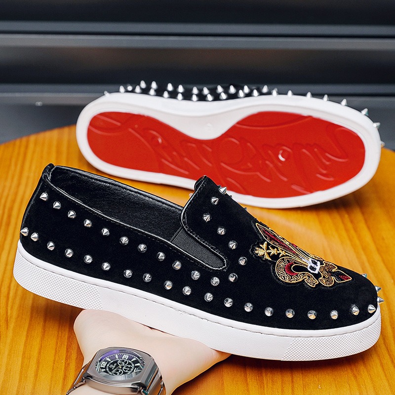 Rivets embroidery Coiffeur bla – Suede Loafers Men Bewertung und Preis