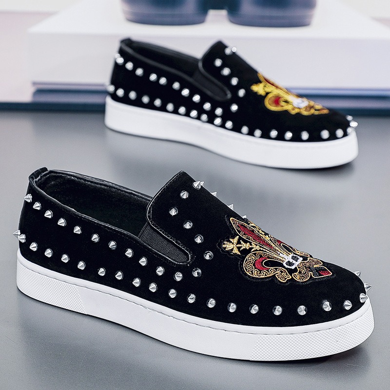 Rivets embroidery Coiffeur bla – Suede Loafers Men Bewertung und Preis