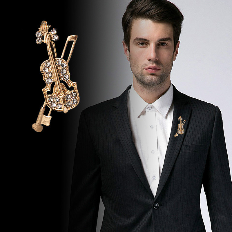 Crystal Violin Brooch Jewelry  – Men'S Fashion Korea Bewertung und Preis
