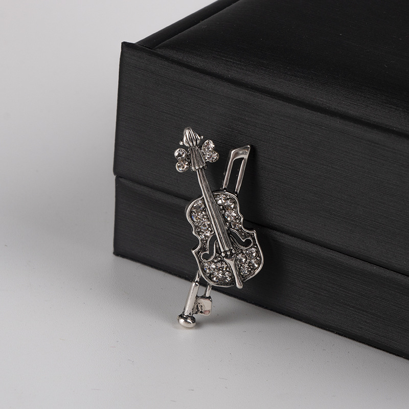Crystal Violin Brooch Jewelry  – Men'S Fashion Korea Bewertung und Preis