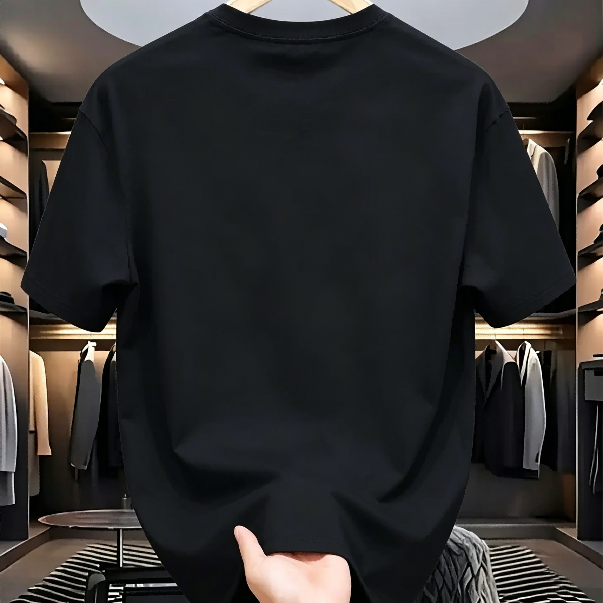 Men's Black Cotton T-Shirt 