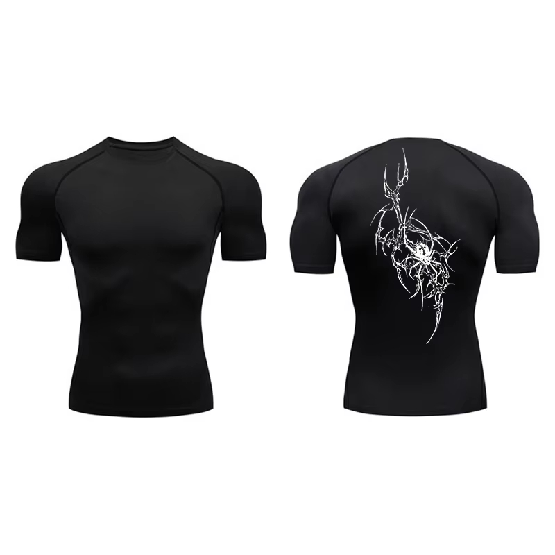Spider Print Short Sleeve Comp – Compression Shirt Workout Bewertung und Preis