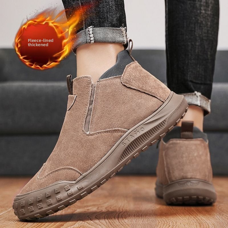 Winter Men's Shoes Plush Warm  – Suede Loafers Men Bewertung und Preis