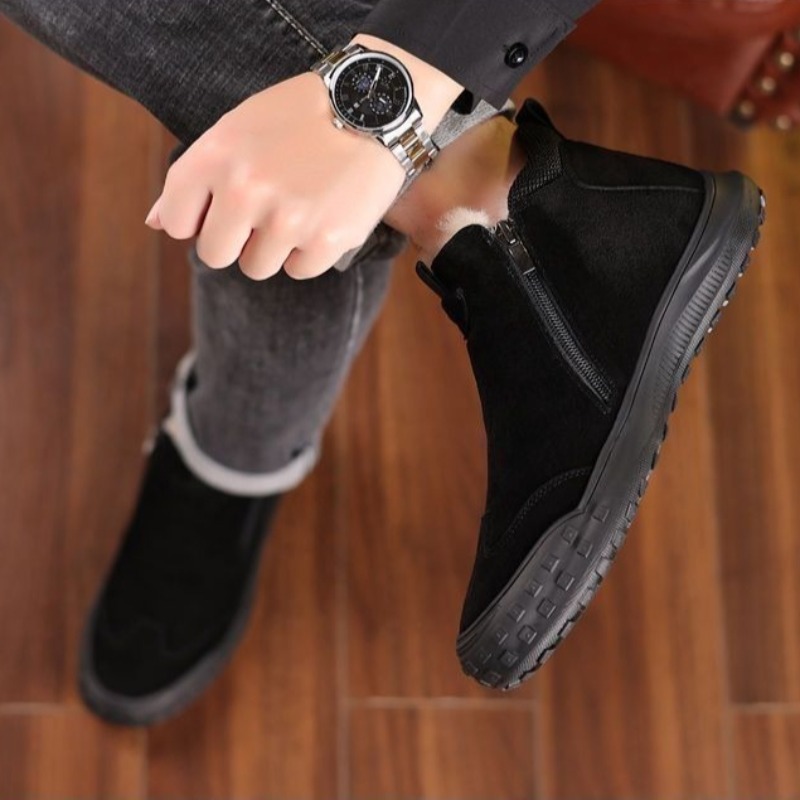 Winter Men's Shoes Plush Warm  – Suede Loafers Men Bewertung und Preis