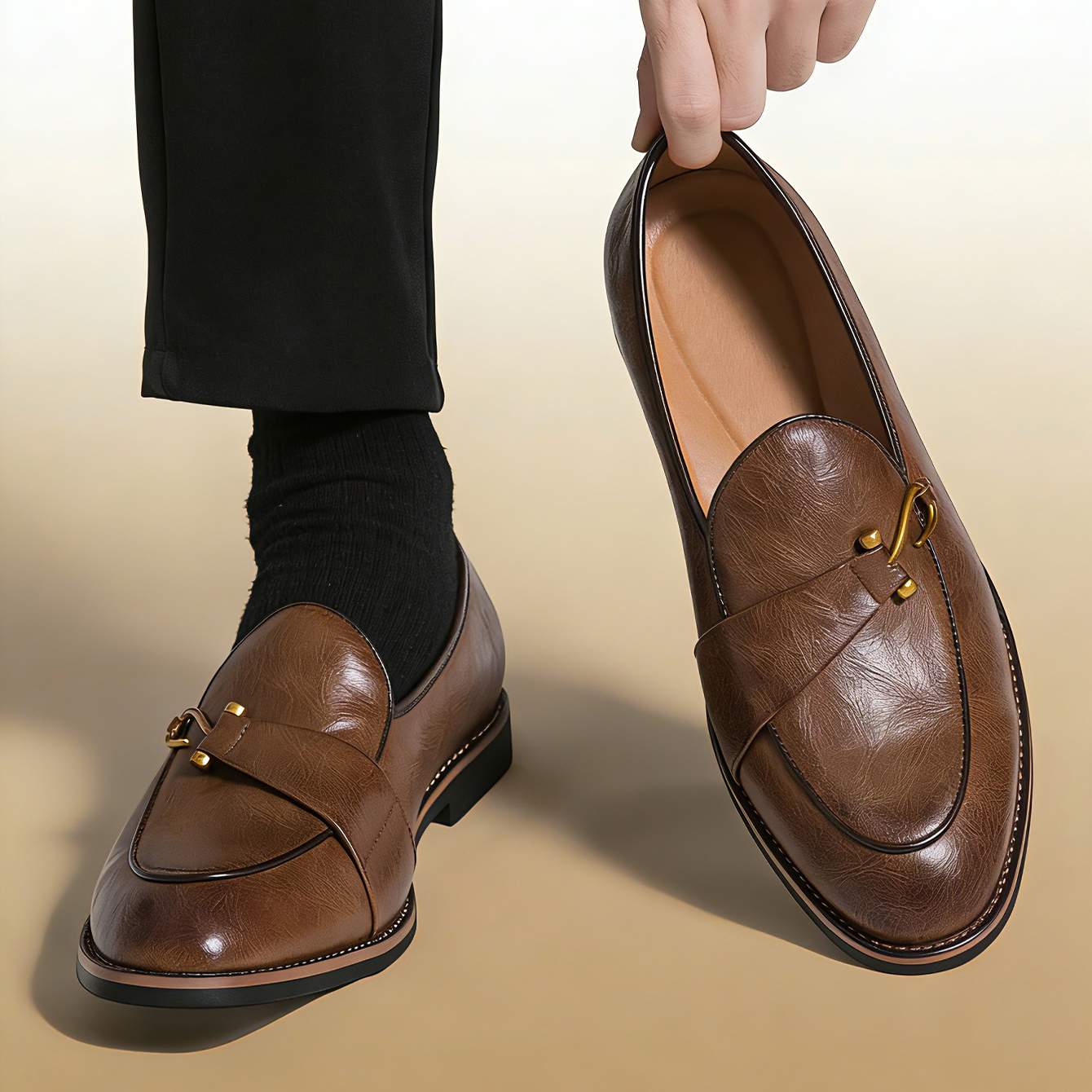 Classic Retro Dress Leather Sh – Suede Loafers Men Bewertung und Preis