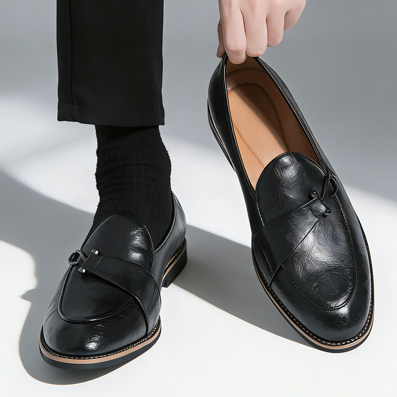 Classic Retro Dress Leather Sh – Suede Loafers Men Bewertung und Preis