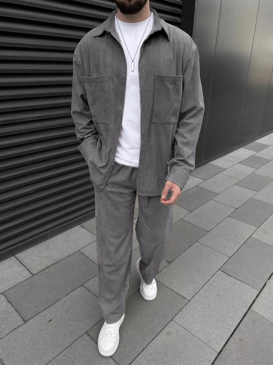 Men's corduroy two-piece outfi – Queer Men'S Fashion Bewertung und Preis