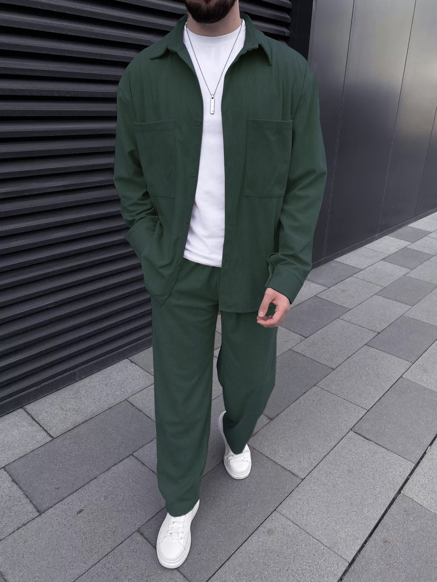 Men's corduroy two-piece outfi – Queer Men'S Fashion Bewertung und Preis