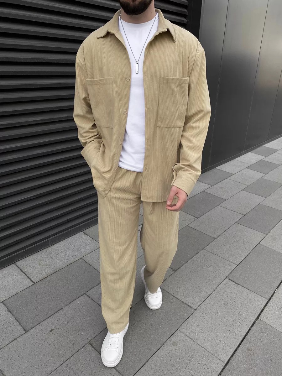 Men's corduroy two-piece outfi – Queer Men'S Fashion Bewertung und Preis