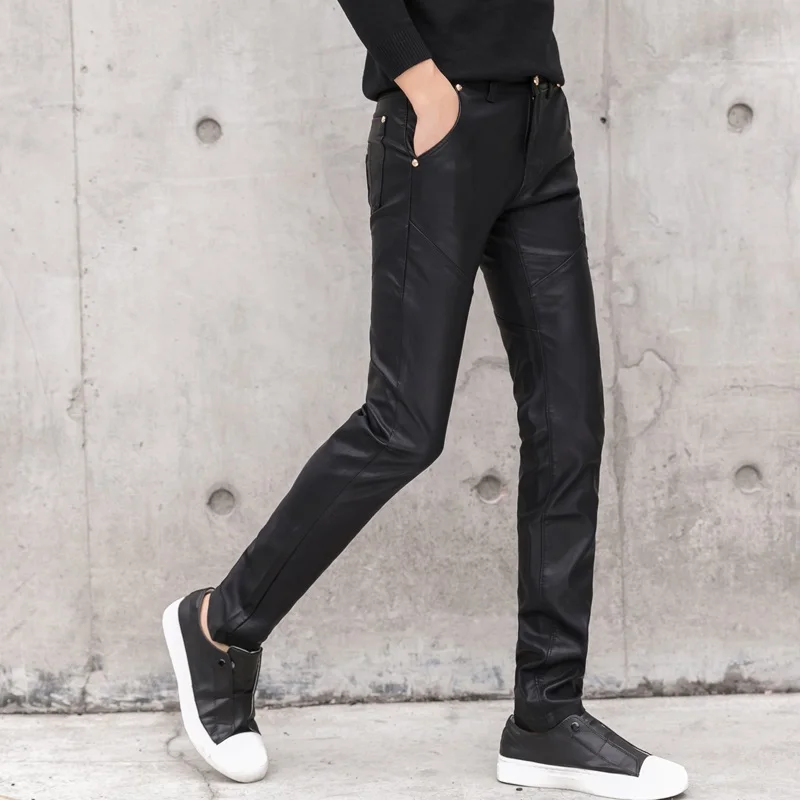 2025 New Men Black Faux Leathe – Men'S Fashion Pants 2025 Bewertung und Preis