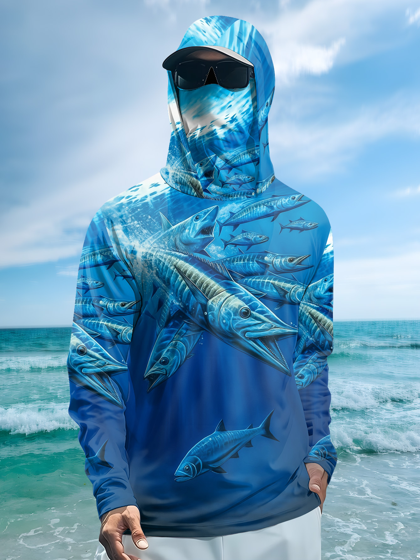 Men Hood Fishing Shirt long sl – Mens Fashion Summer Bewertung und Preis
