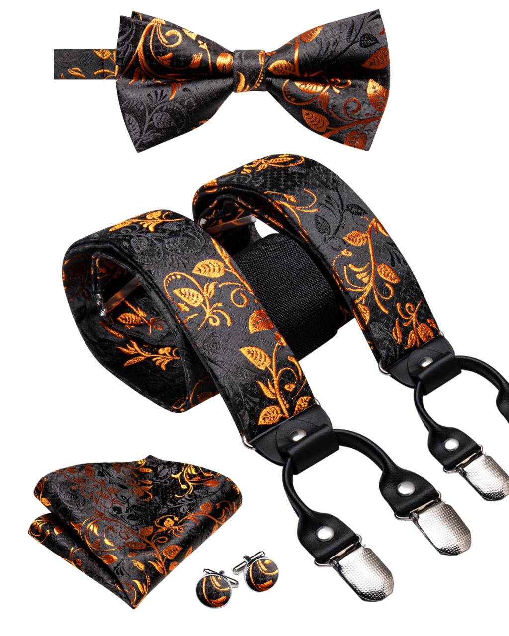 Hi-Tie Jacquard Black Gold Vin – Suspenders Clip Men Bewertung und Preis